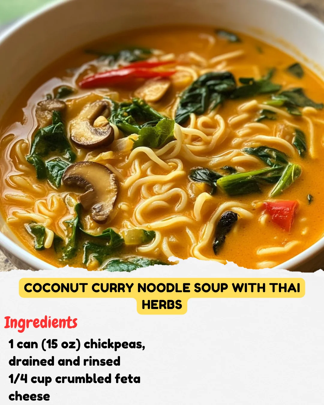 Coconut Curry Noodle Soup with Thai Herbs