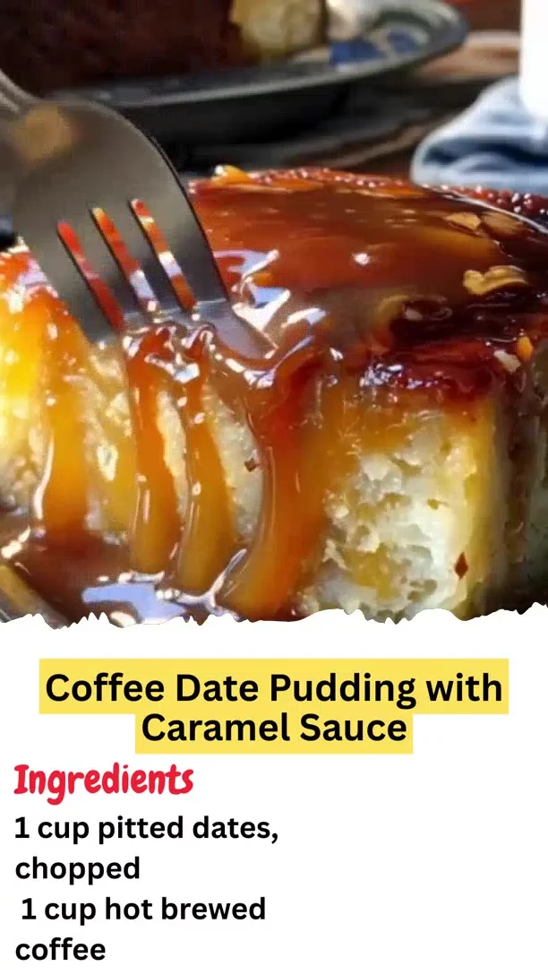 Coffee Date Pudding with Caramel Sauce