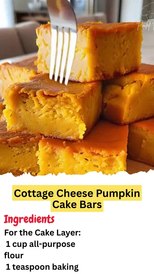 Cottage Cheese Pumpkin Cake Bars