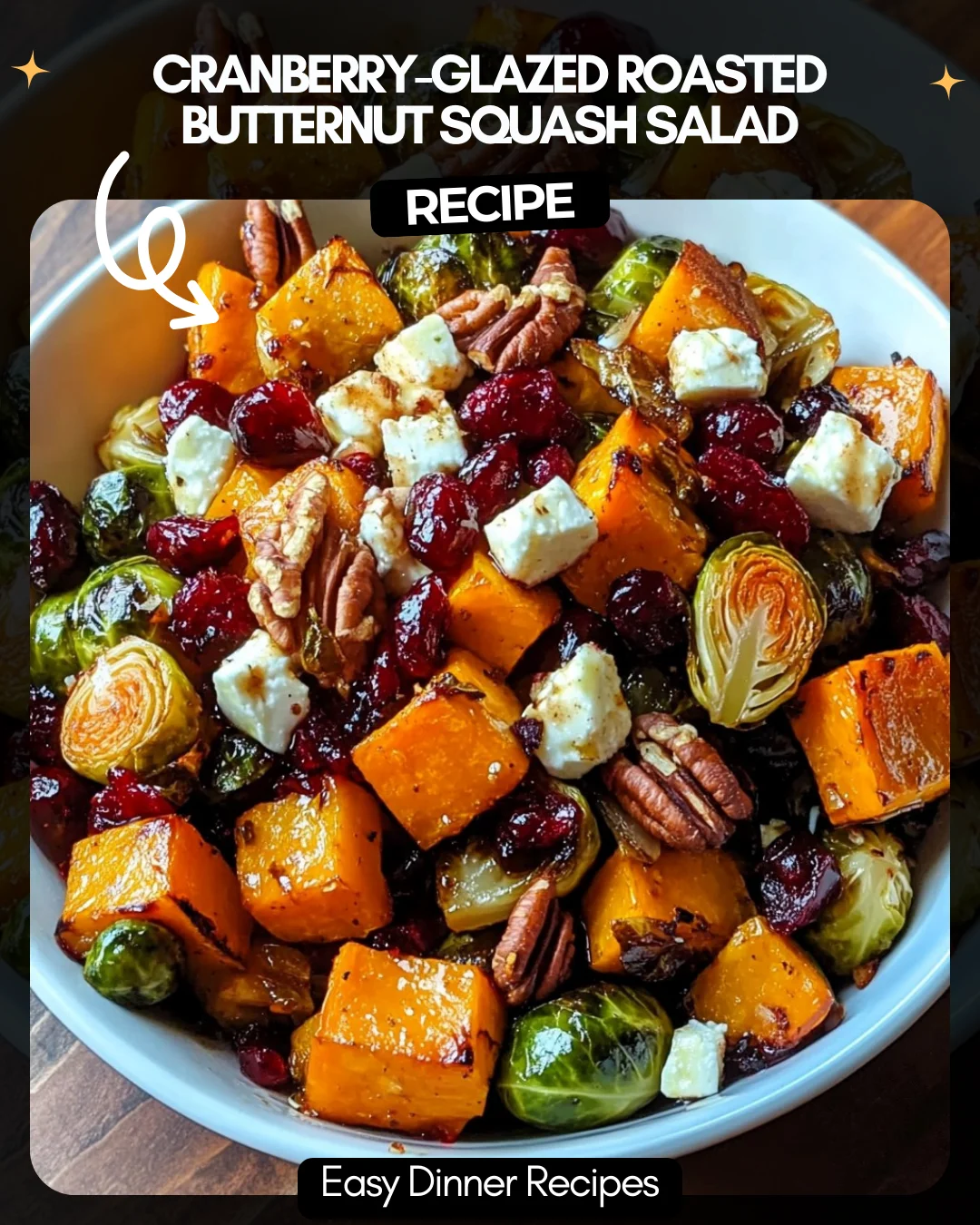 Cranberry-Glazed Roasted Butternut Squash Salad