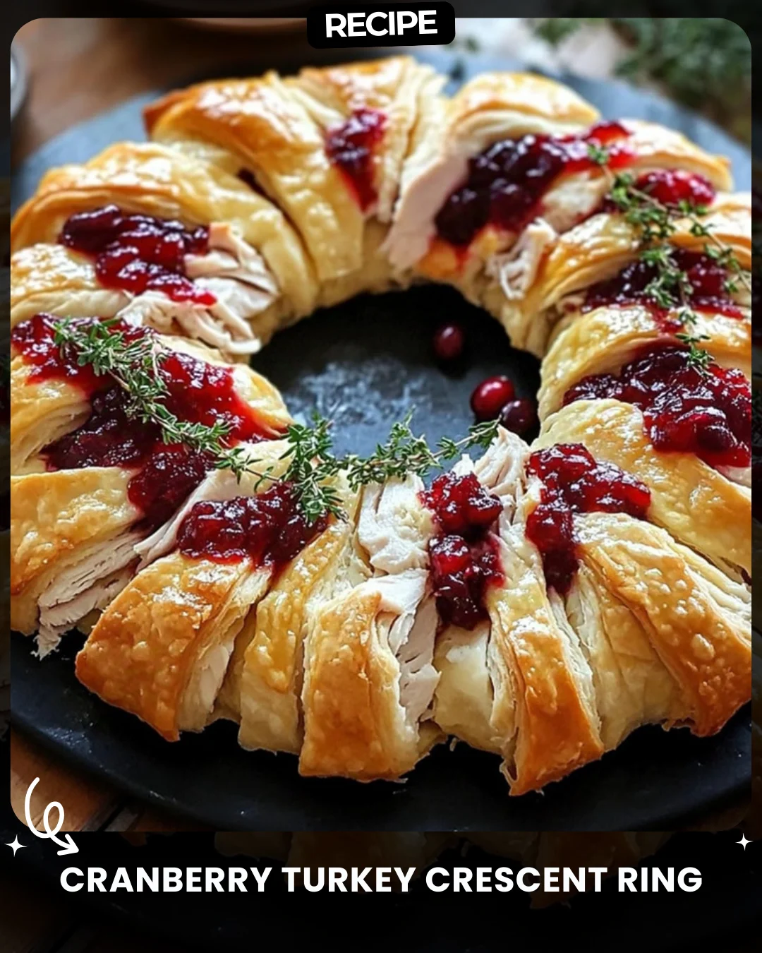 Cranberry Turkey Crescent Ring