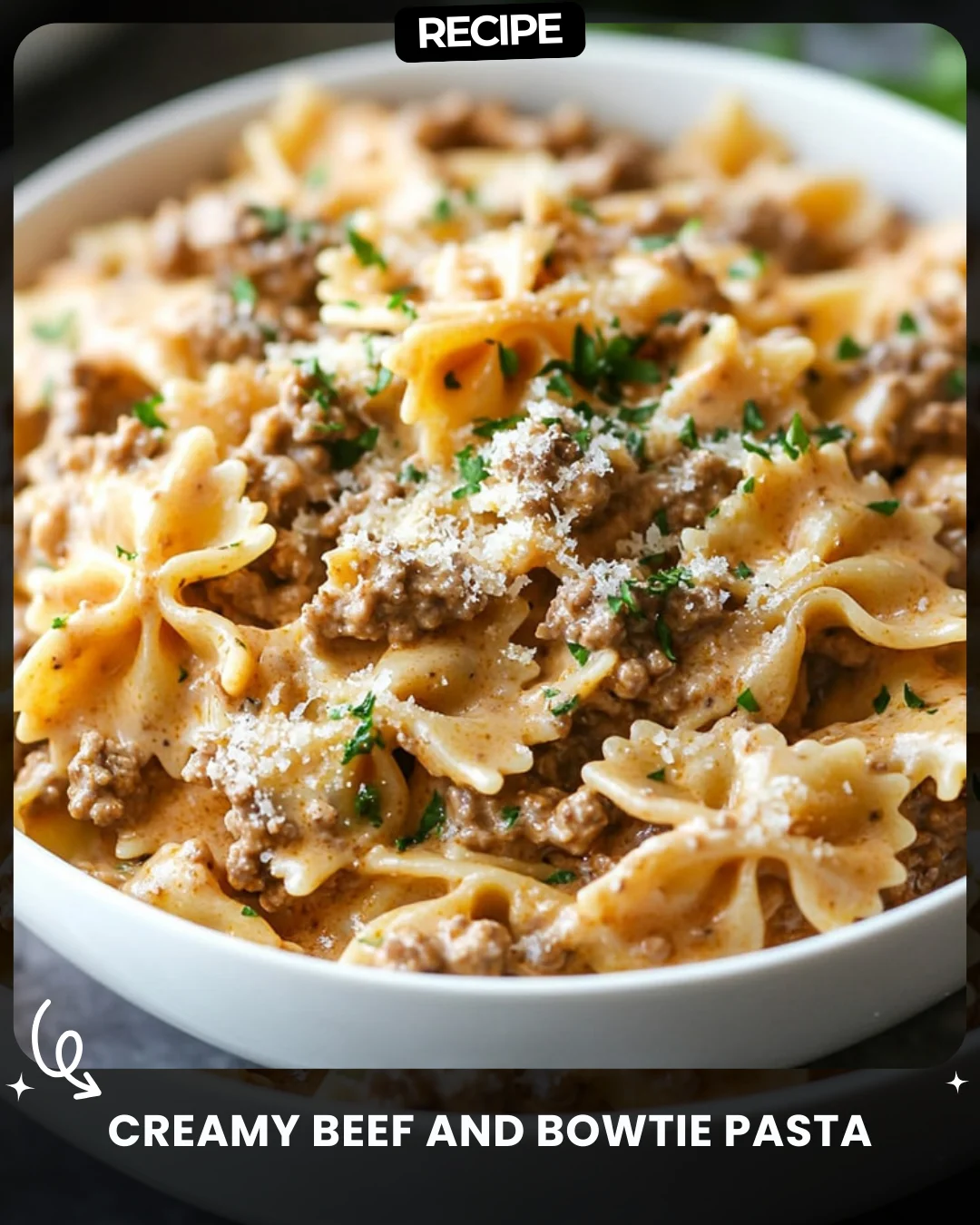 Creamy Beef and Bowtie Pasta
