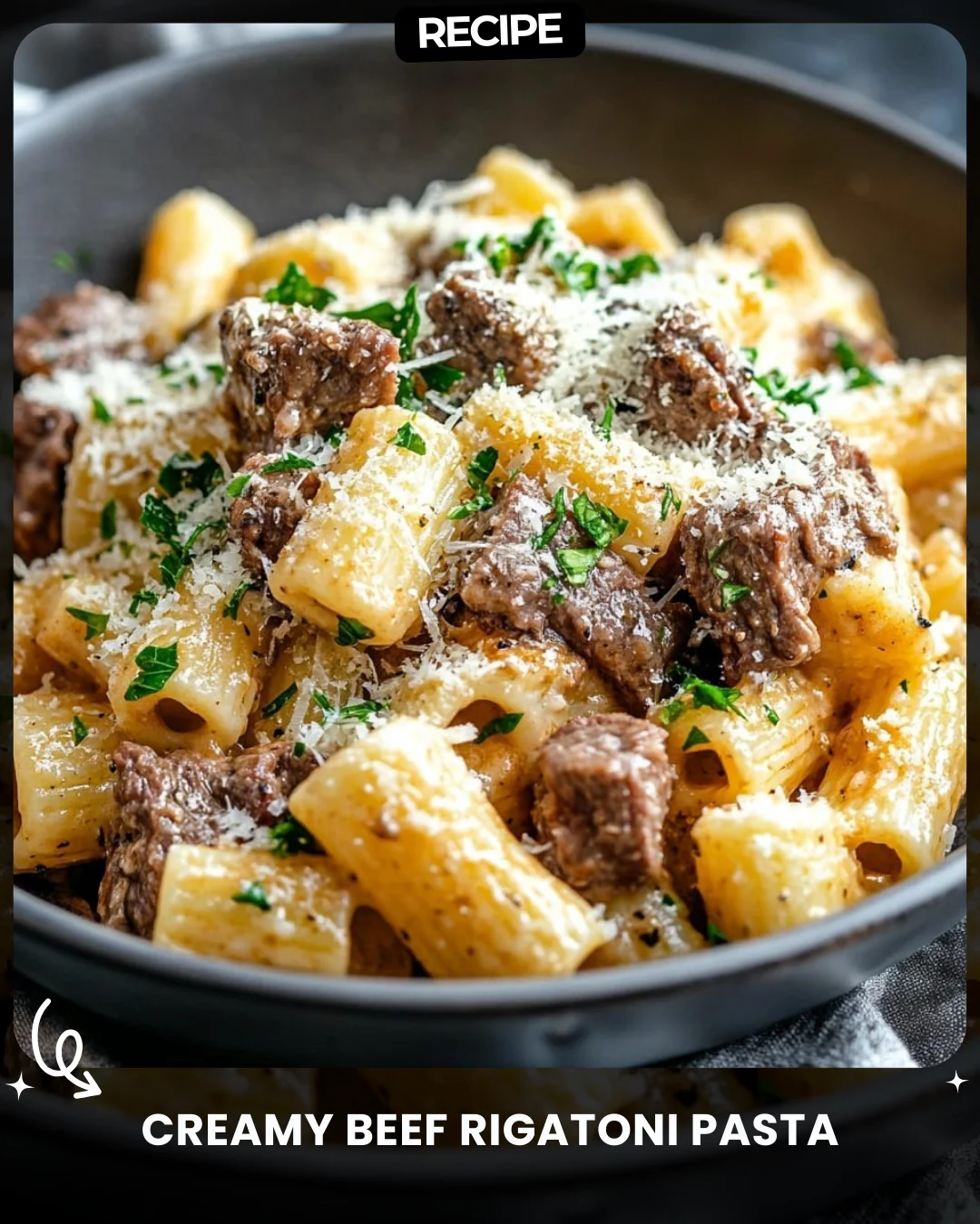 Creamy Beef Rigatoni Pasta