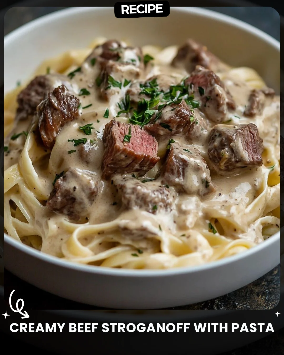 Creamy Beef Stroganoff with Pasta