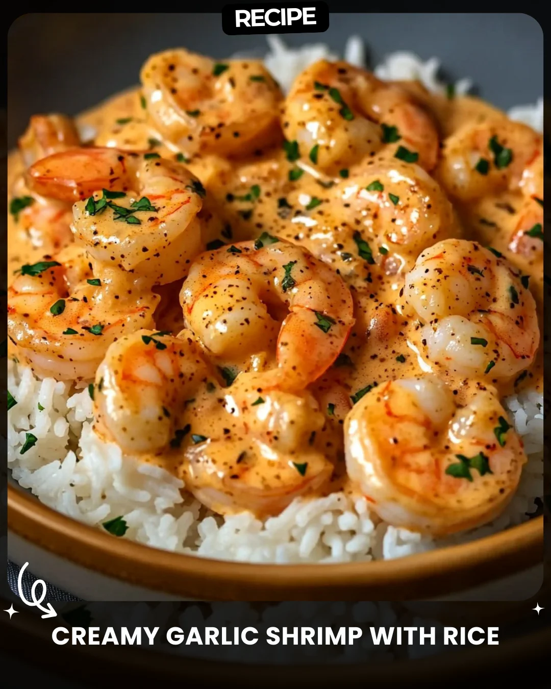 Creamy Garlic Shrimp with Rice