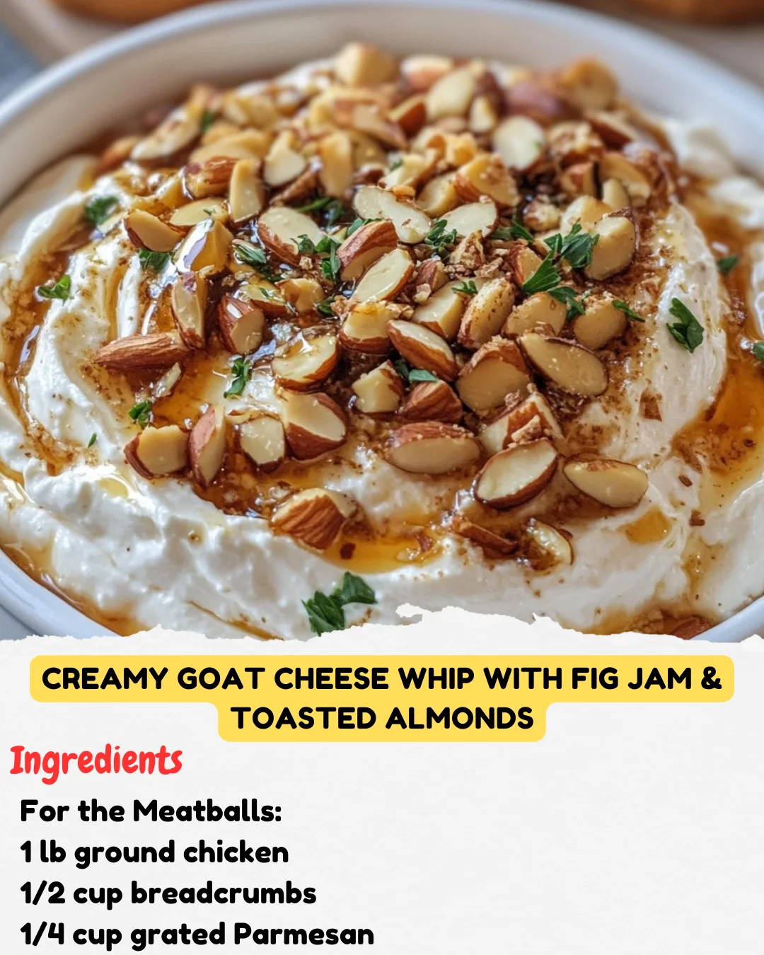 Creamy Goat Cheese Whip with Fig Jam & Toasted Almonds