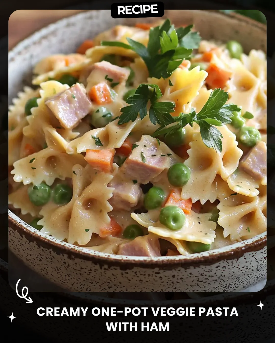 Creamy One-Pot Veggie Pasta with Ham