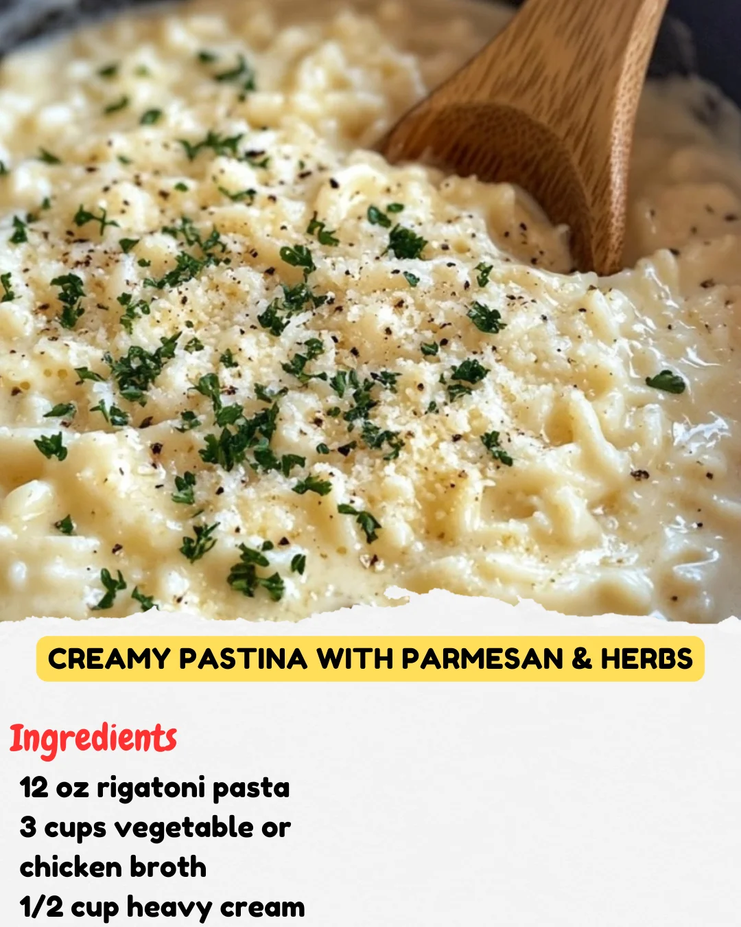 Creamy Pastina with Parmesan & Herbs