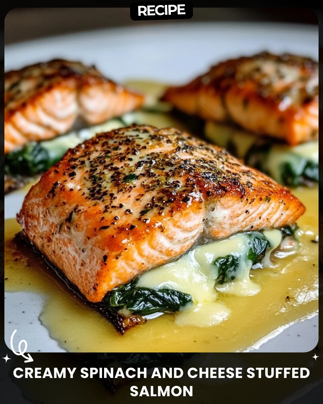 Creamy Spinach and Cheese Stuffed Salmon