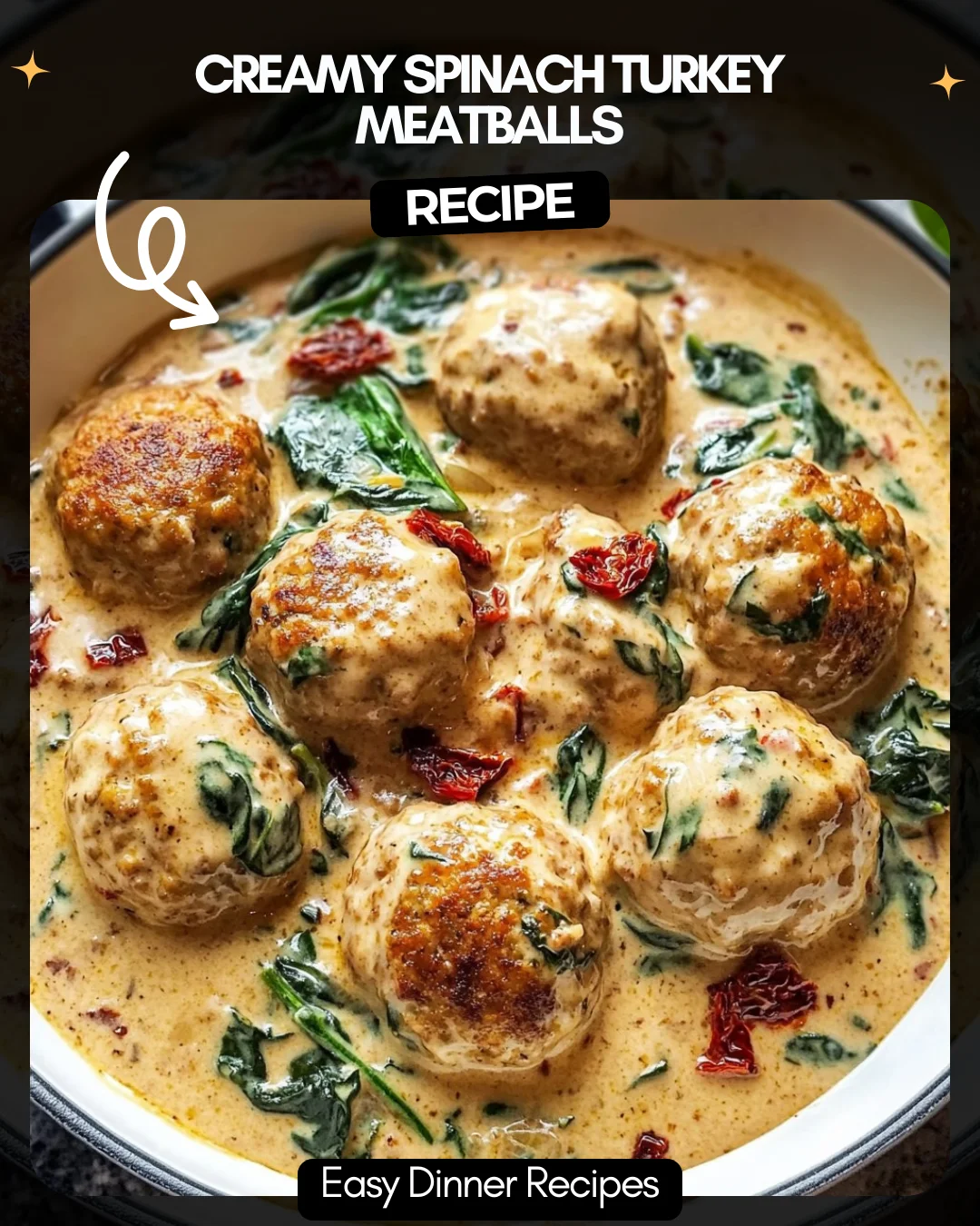 Creamy Spinach Turkey Meatballs