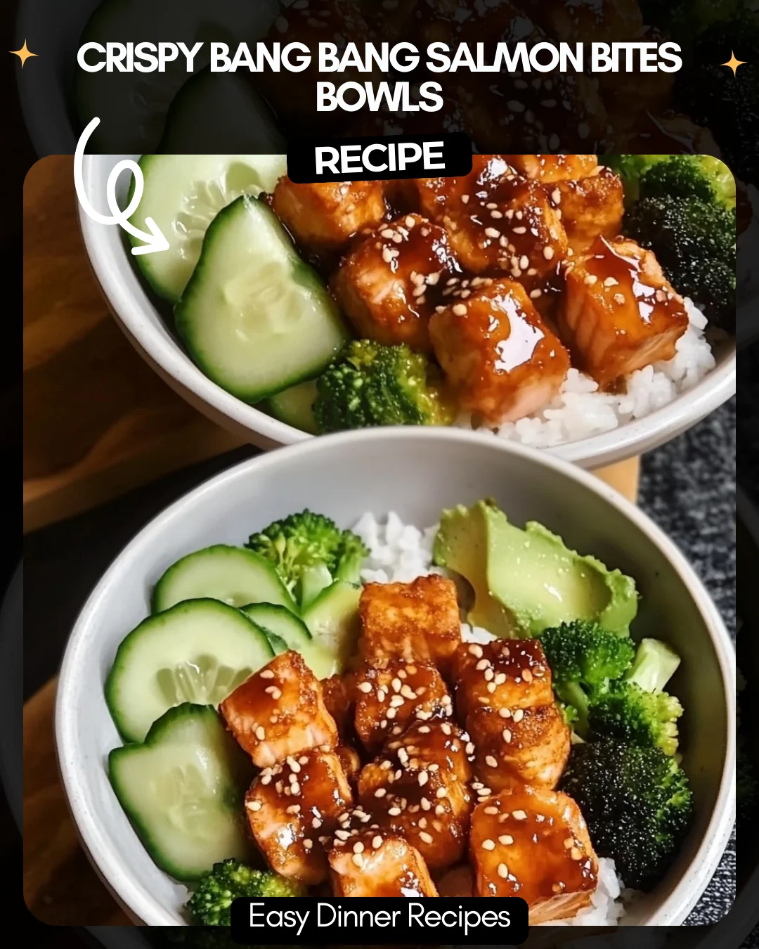 Crispy Bang Bang Salmon Bites Bowls
