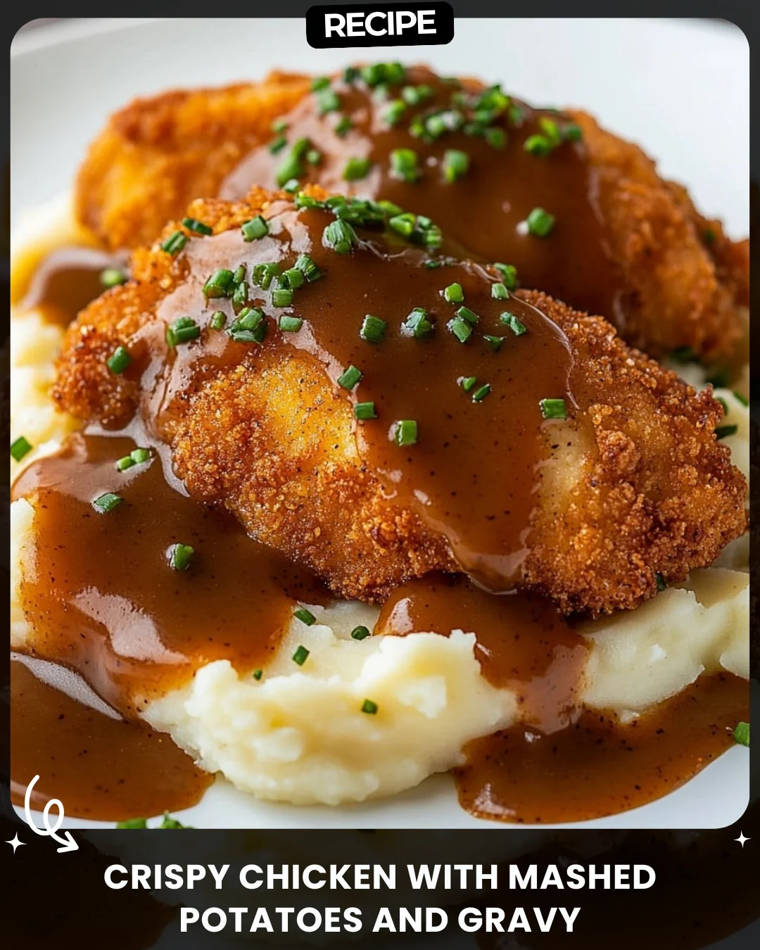 Crispy Chicken with Mashed Potatoes and Gravy