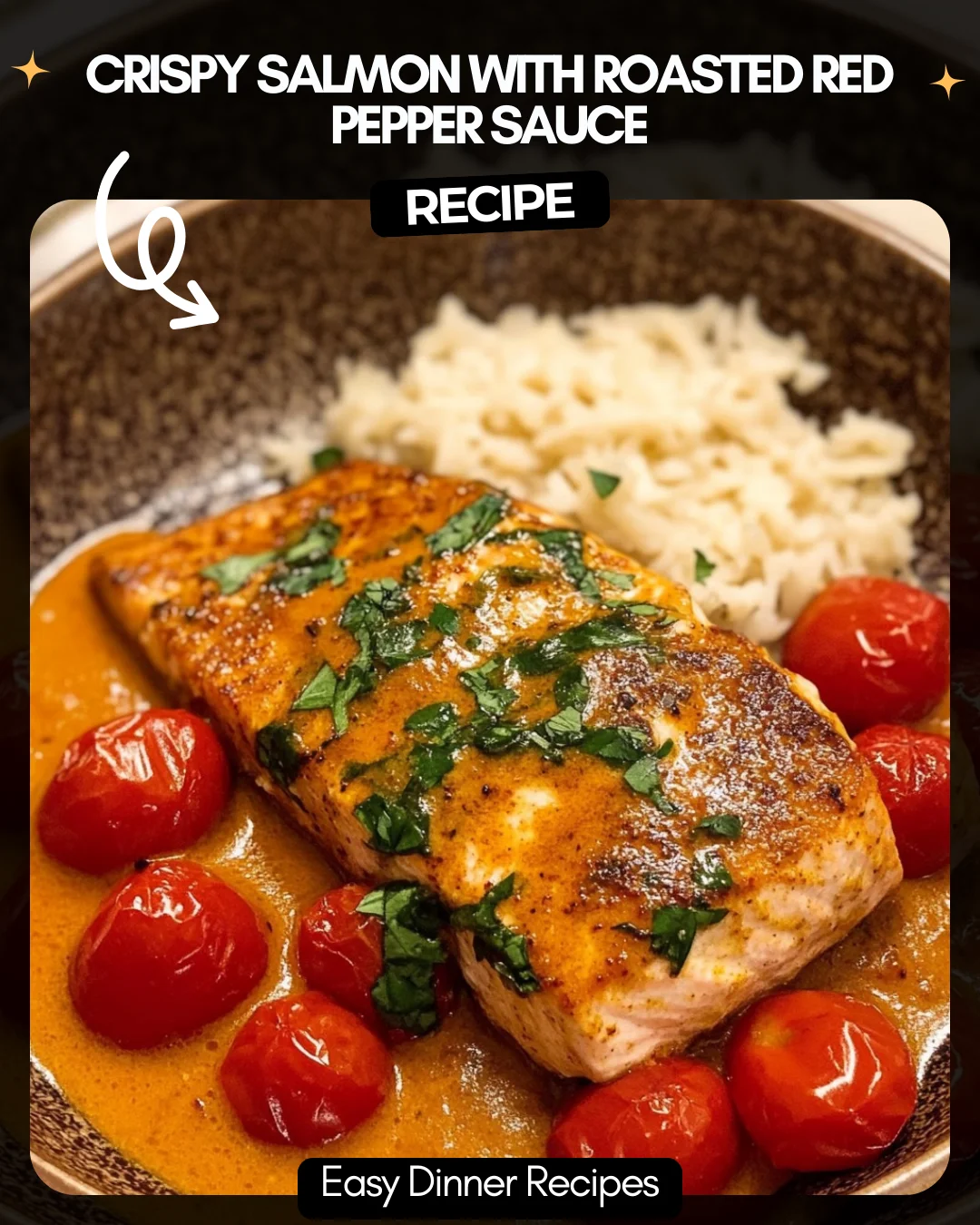 Crispy Salmon with Roasted Red Pepper Sauce