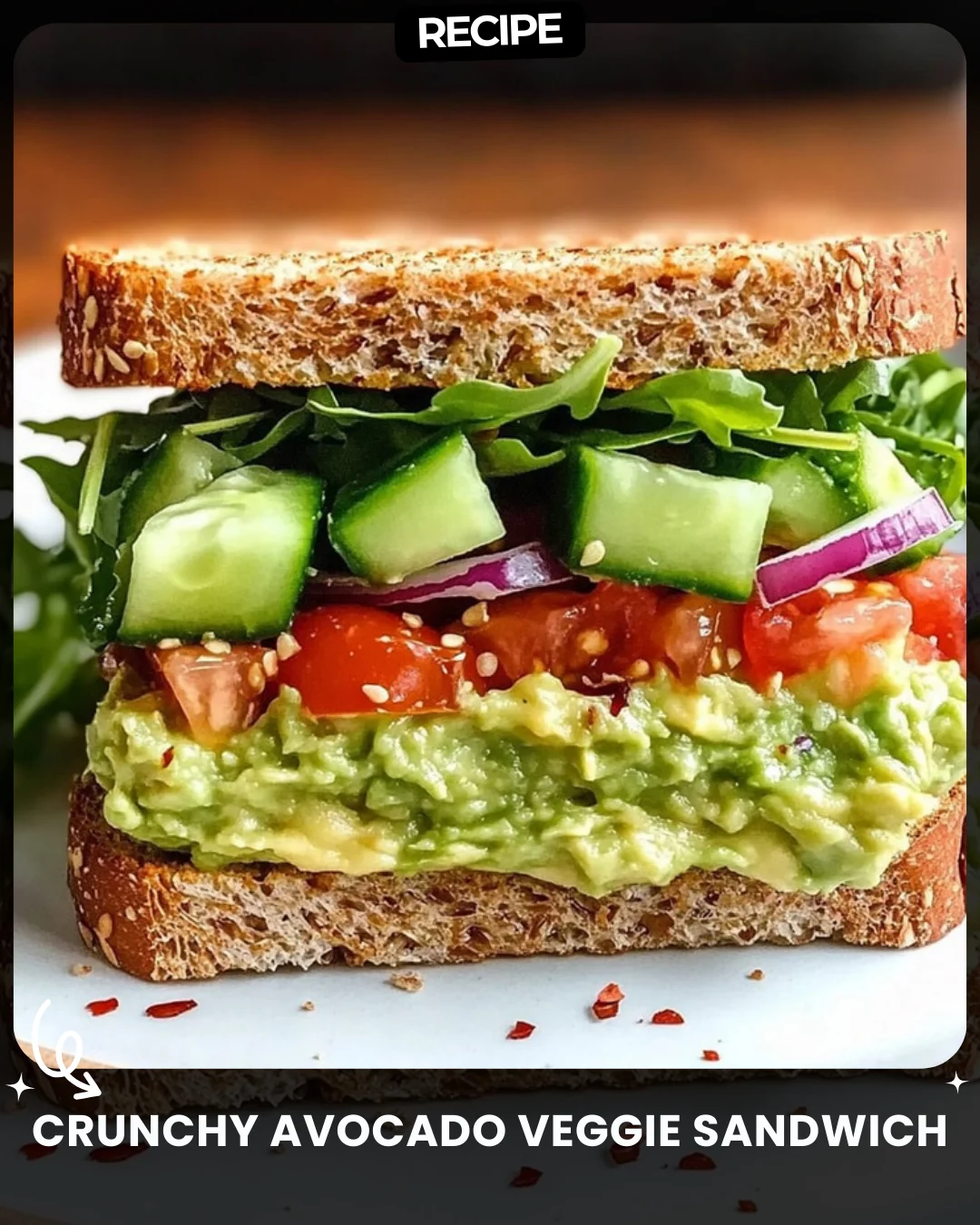 Crunchy Avocado Veggie Sandwich