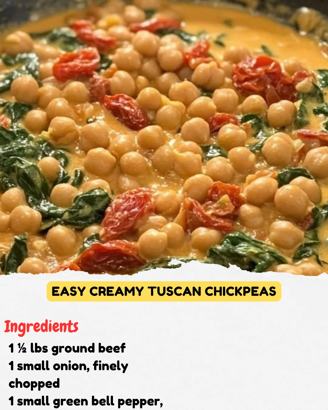 Easy Creamy Tuscan Chickpeas