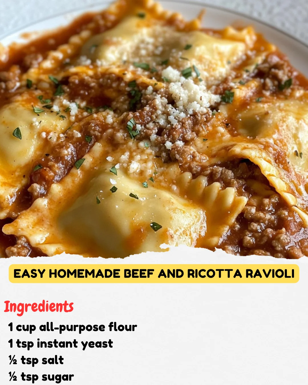 Easy Homemade Beef and Ricotta Ravioli