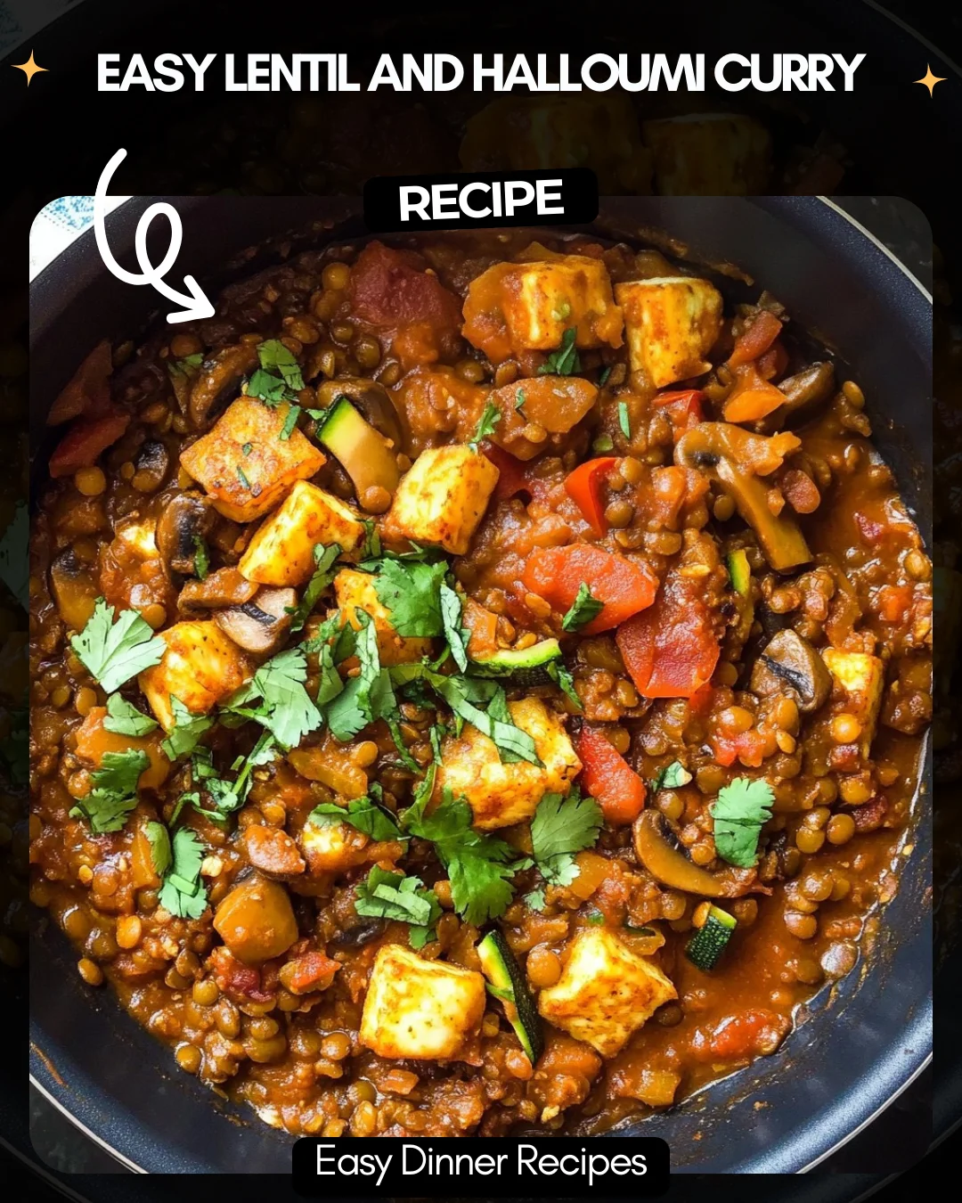 Easy Lentil and Halloumi Curry