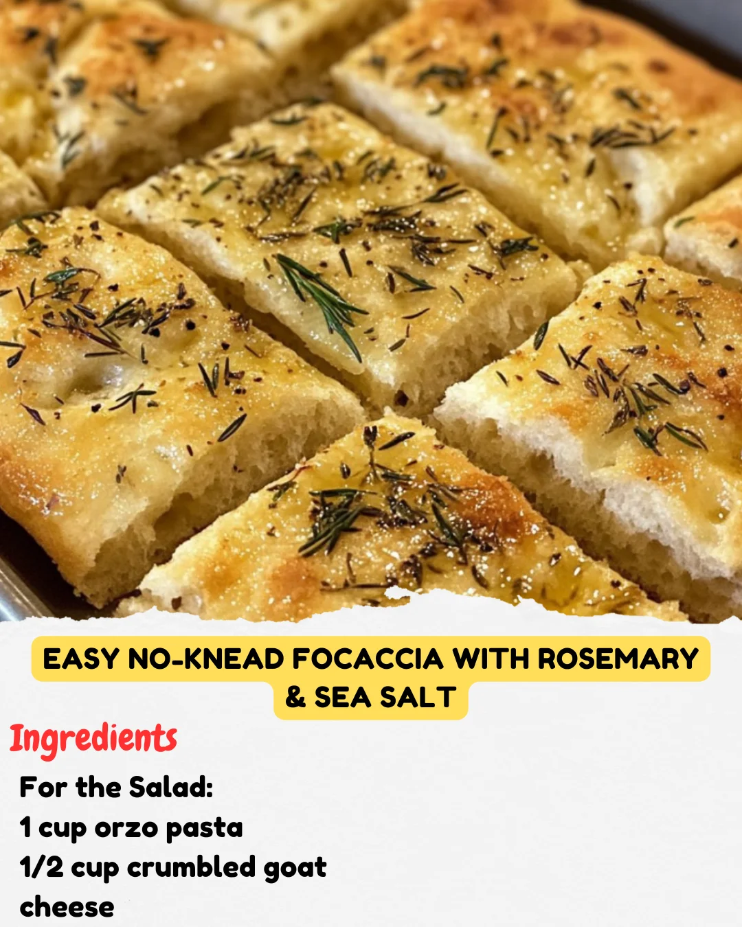 Easy No-Knead Focaccia with Rosemary & Sea Salt