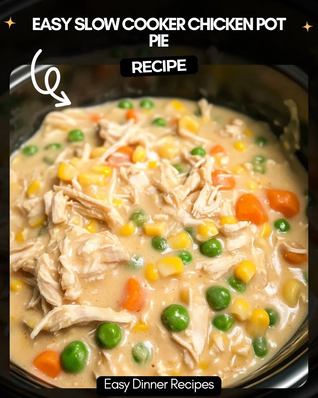 Easy Slow Cooker Chicken Pot Pie