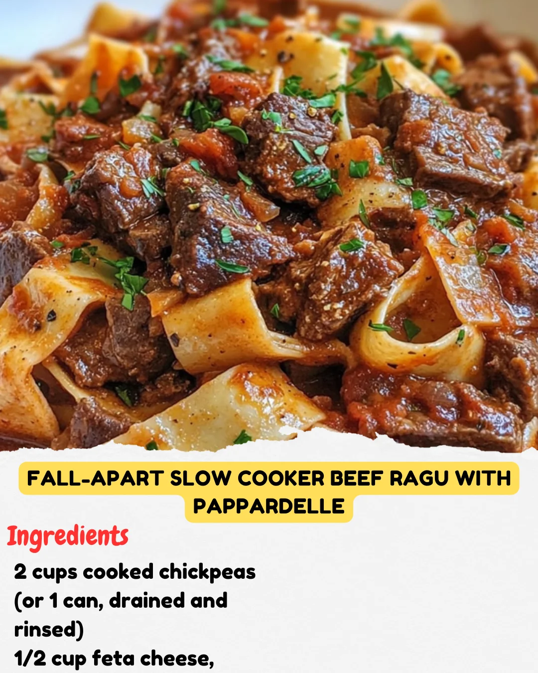 Fall-Apart Slow Cooker Beef Ragu with Pappardelle