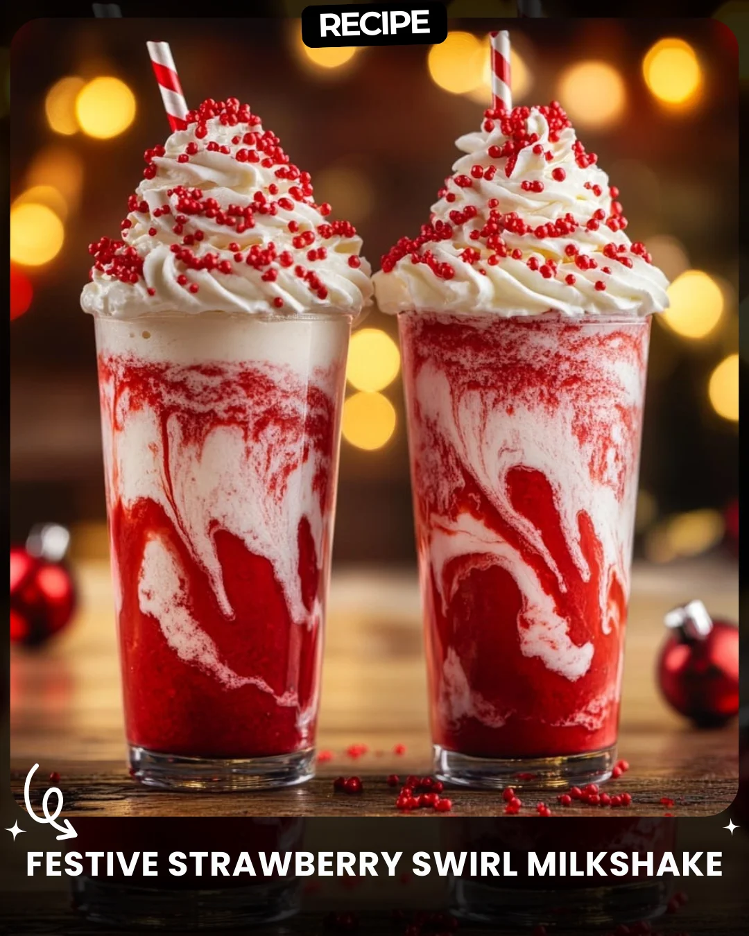 Festive Strawberry Swirl Milkshake