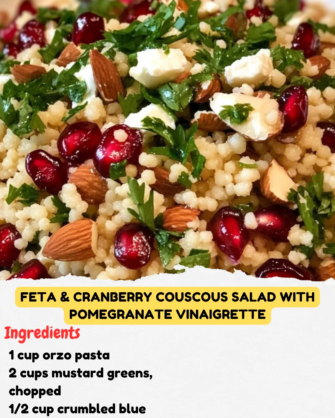 Feta & Cranberry Couscous Salad with Pomegranate Vinaigrette