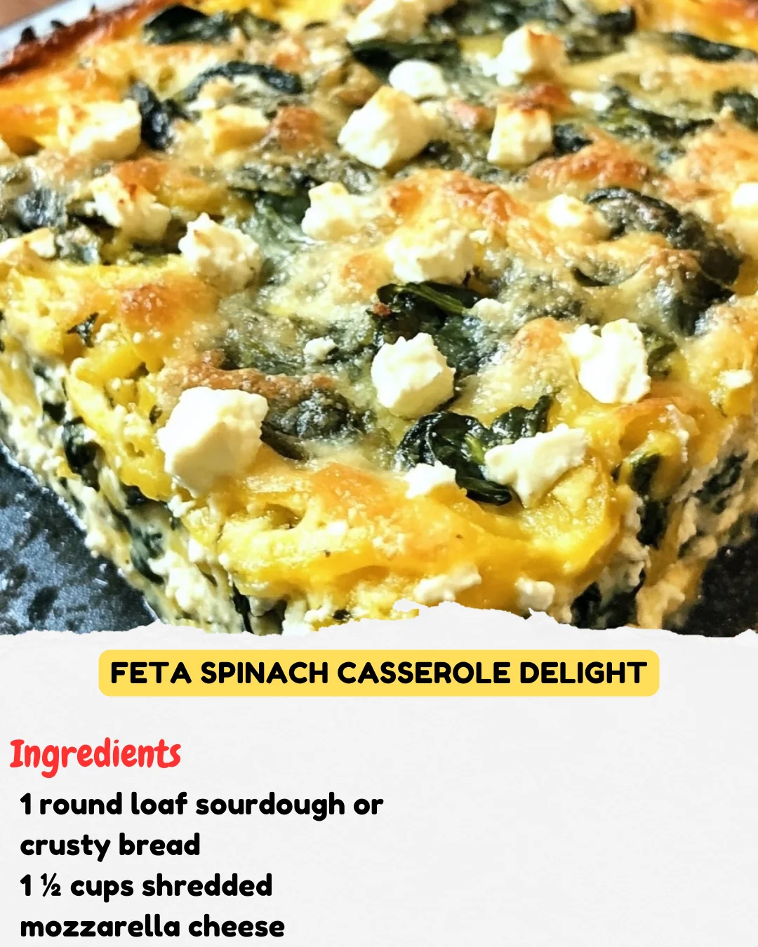 Feta Spinach Casserole Delight