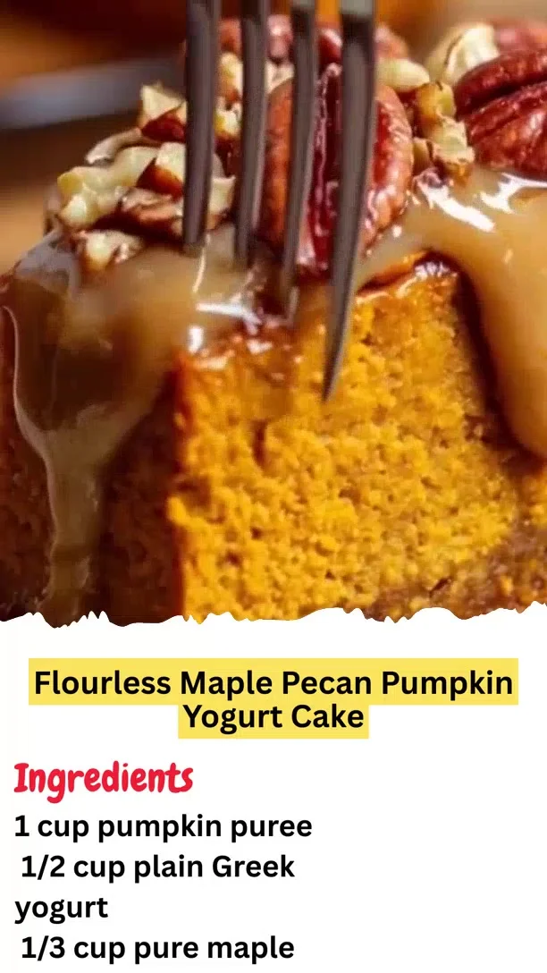 Flourless Maple Pecan Pumpkin Yogurt Cake