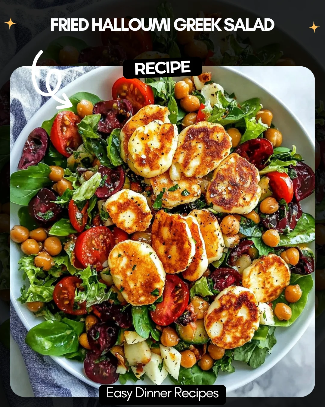 Fried Halloumi Greek Salad