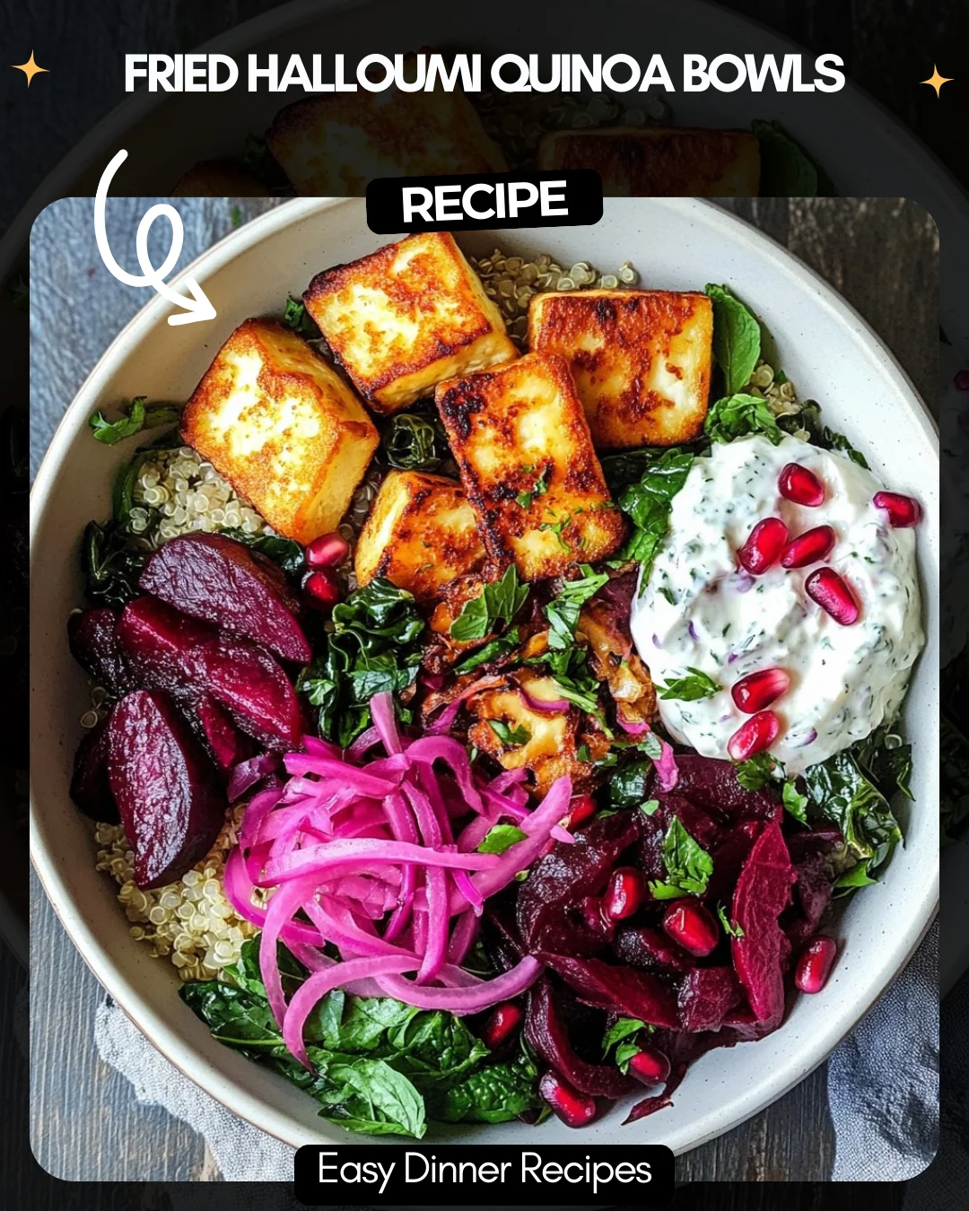 Fried Halloumi Quinoa Bowls