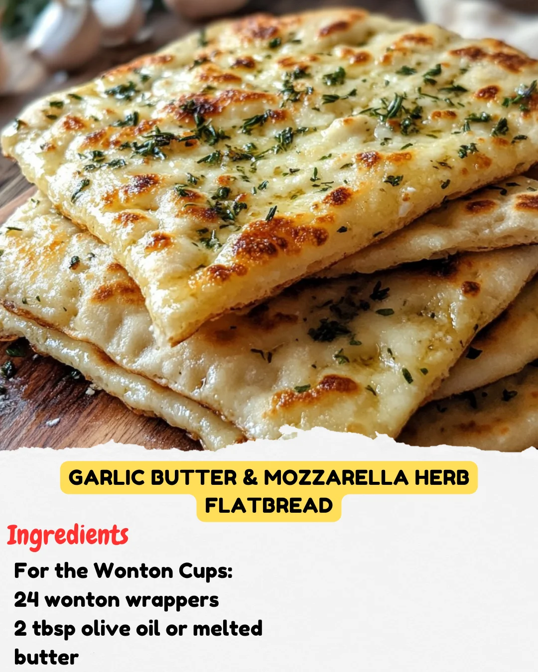 Garlic Butter & Mozzarella Herb Flatbread