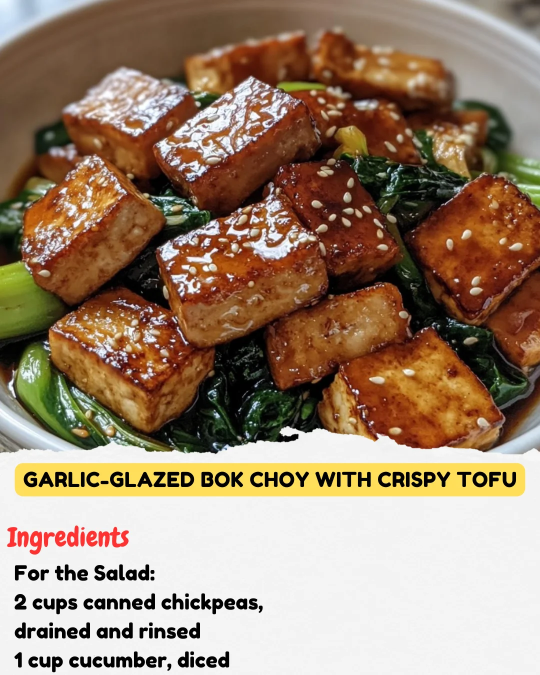 Garlic-Glazed Bok Choy with Crispy Tofu