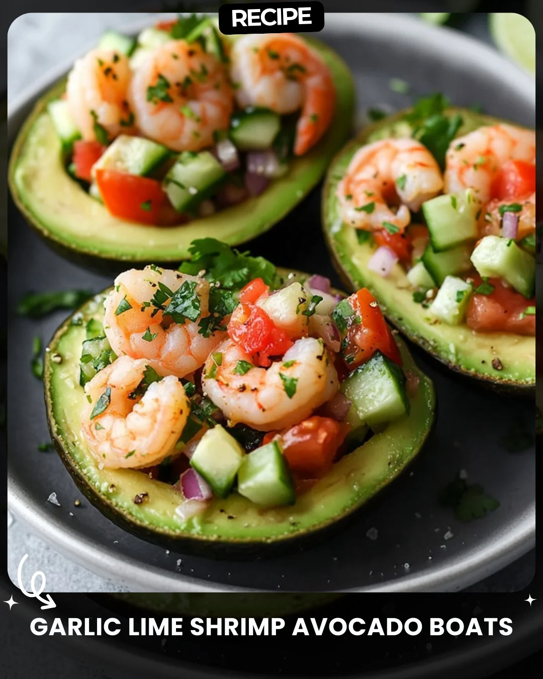 Garlic Lime Shrimp Avocado Boats