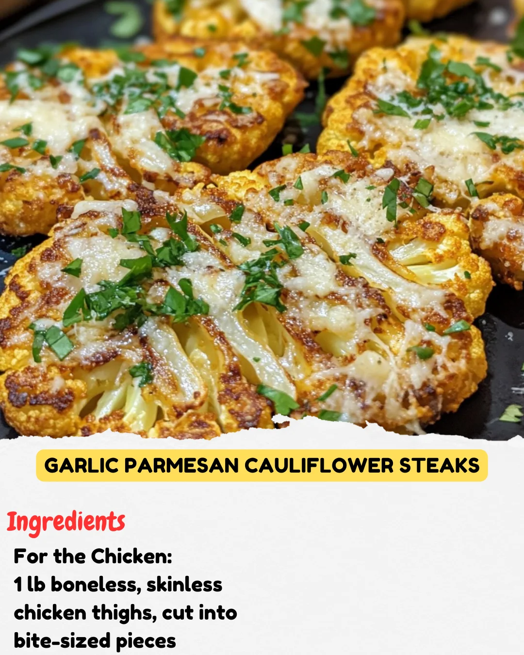 Garlic Parmesan Cauliflower Steaks