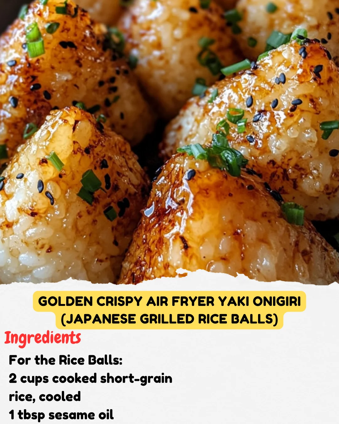 Golden Crispy Air Fryer Yaki Onigiri (Japanese Grilled Rice Balls)