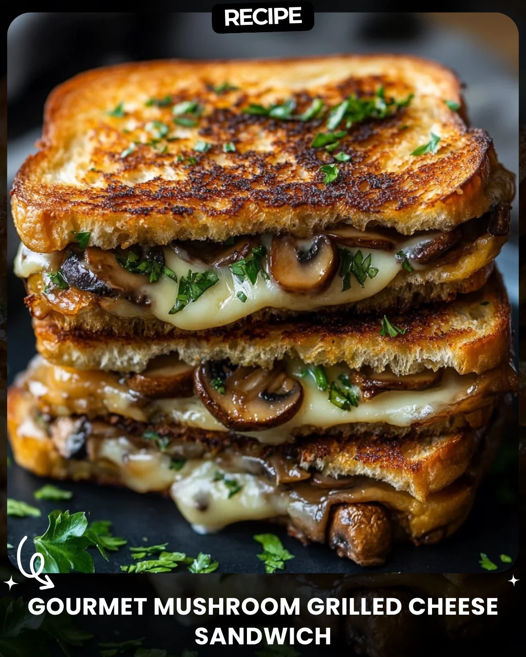 Gourmet Mushroom Grilled Cheese Sandwich