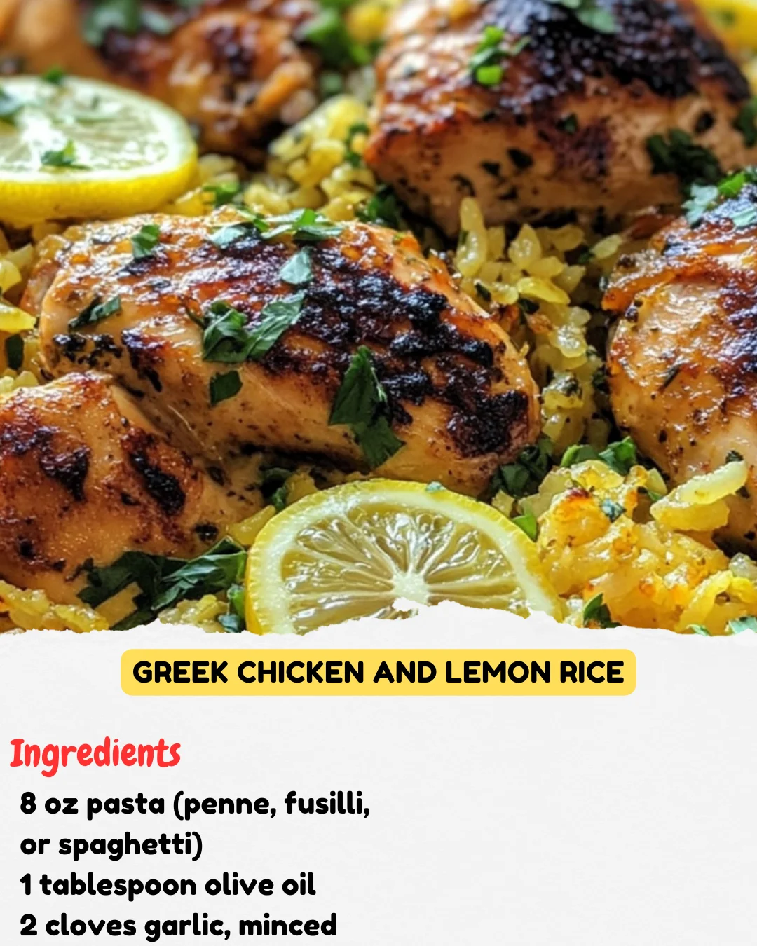 Greek Chicken and Lemon Rice