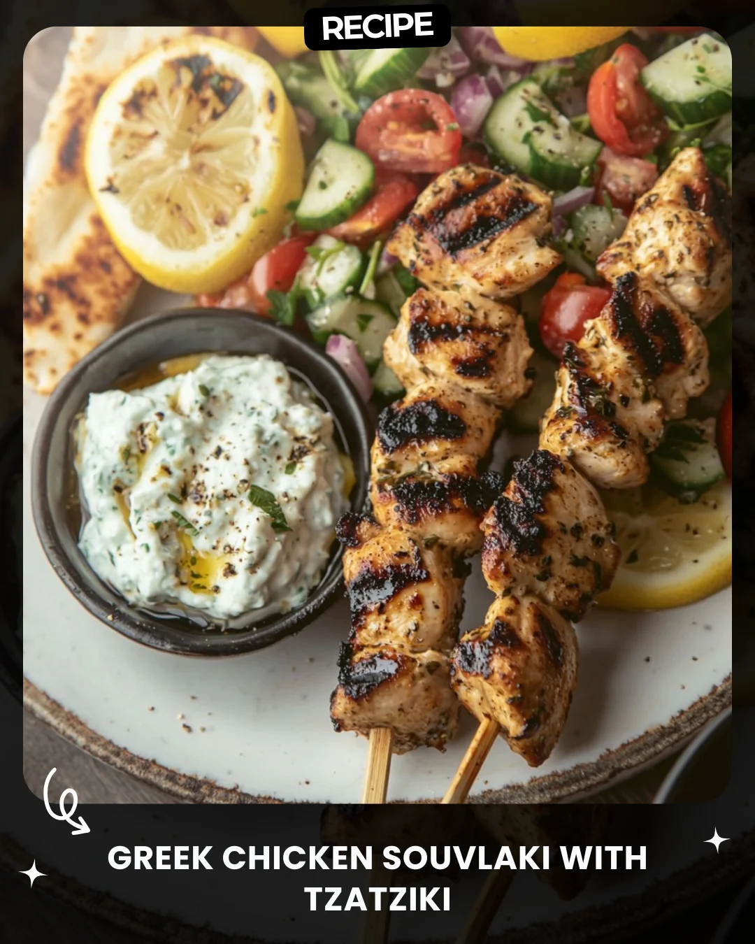 Greek Chicken Souvlaki with Tzatziki