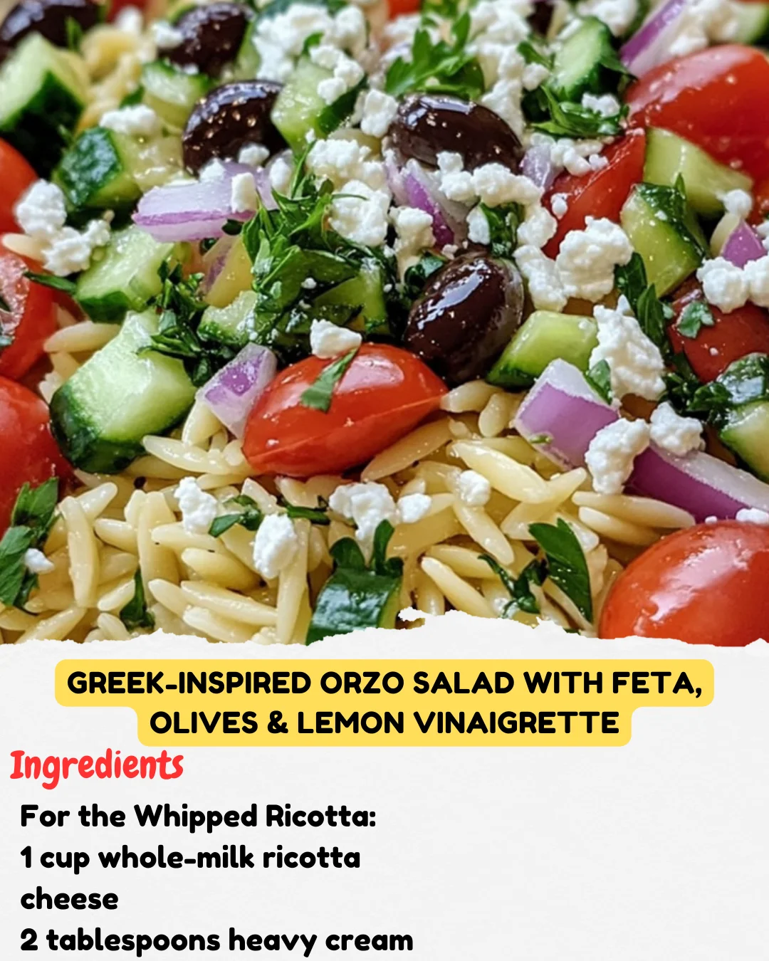 Greek-Inspired Orzo Salad with Feta, Olives & Lemon Vinaigrette