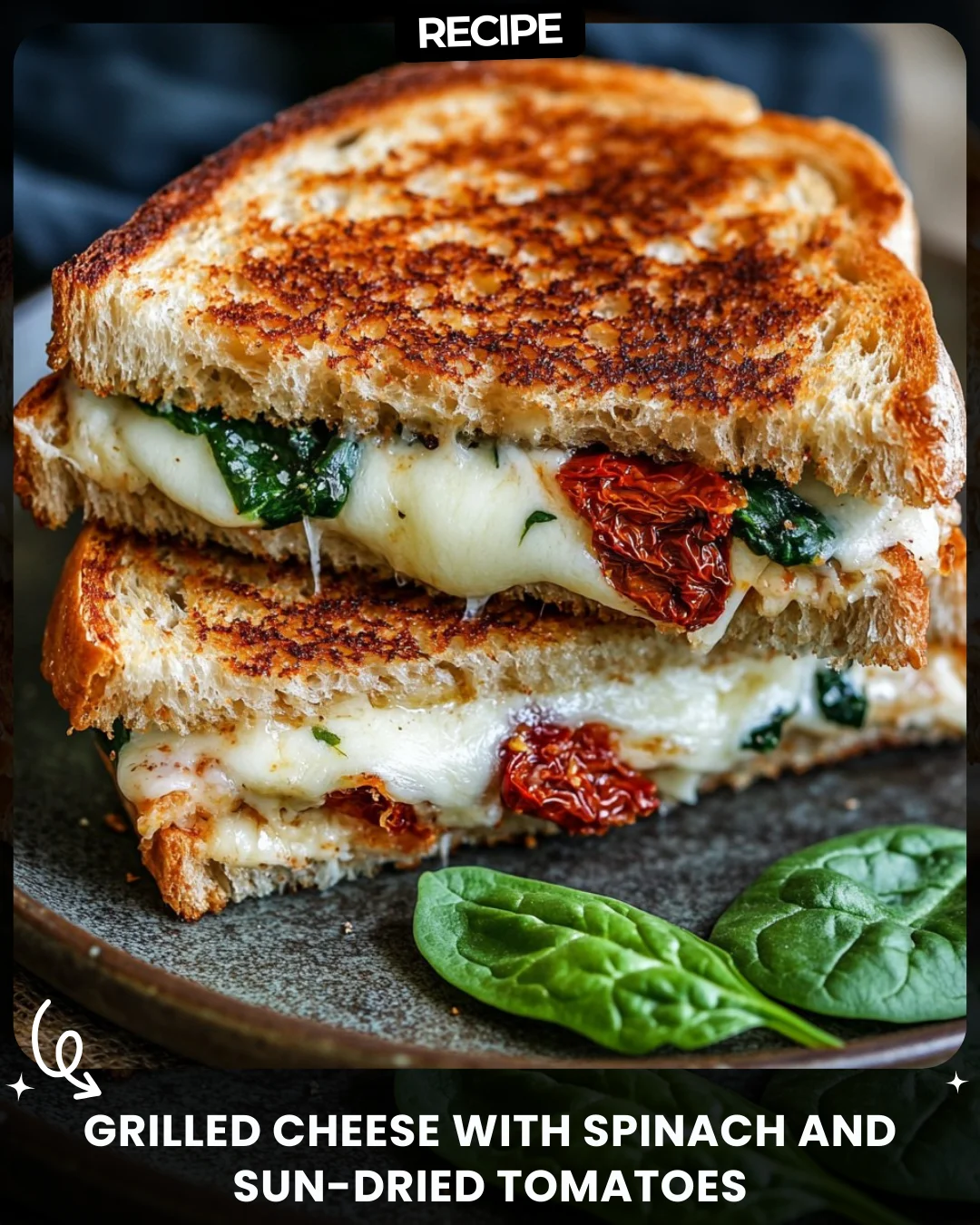 Grilled Cheese with Spinach and Sun-Dried Tomatoes