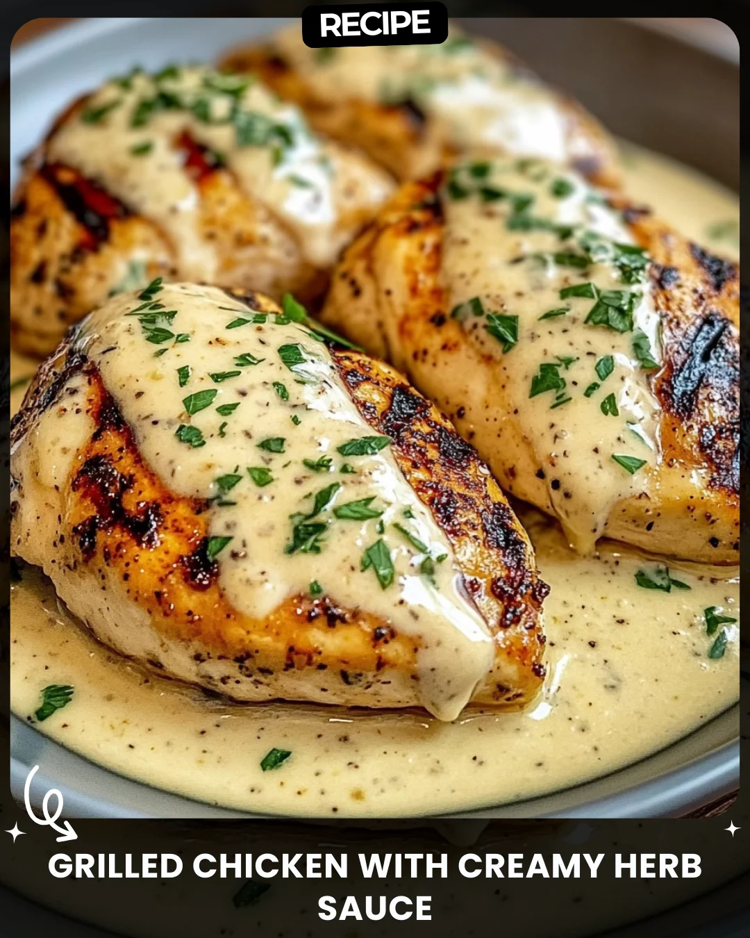 Grilled Chicken with Creamy Herb Sauce