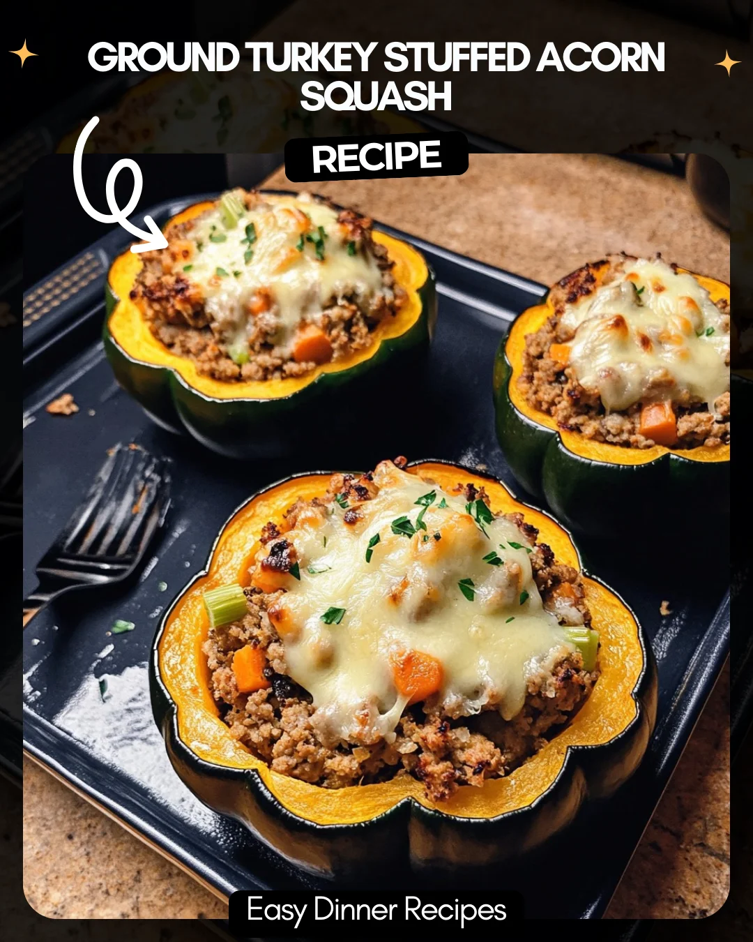 Ground Turkey Stuffed Acorn Squash