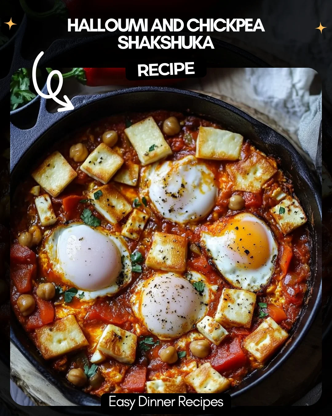 Halloumi and Chickpea Shakshuka