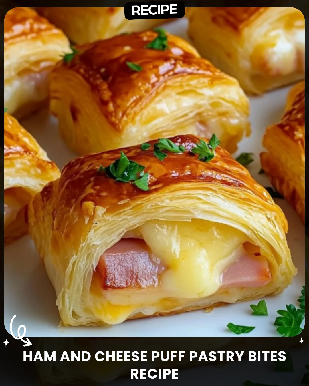 Ham and Cheese Puff Pastry Bites Recipe