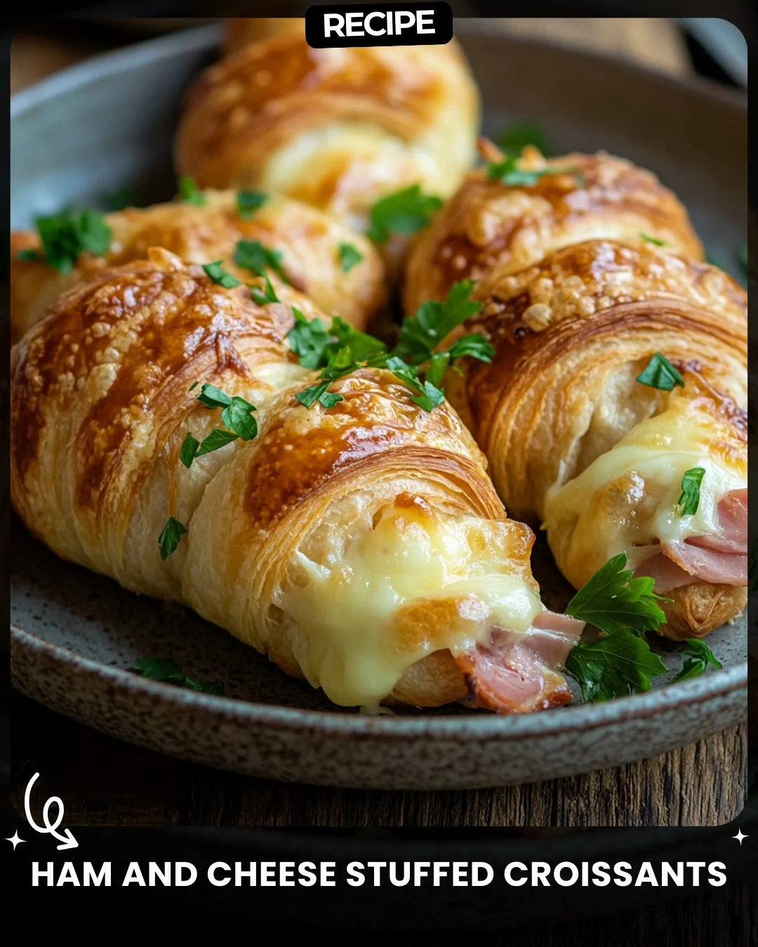 Ham and Cheese Stuffed Croissants