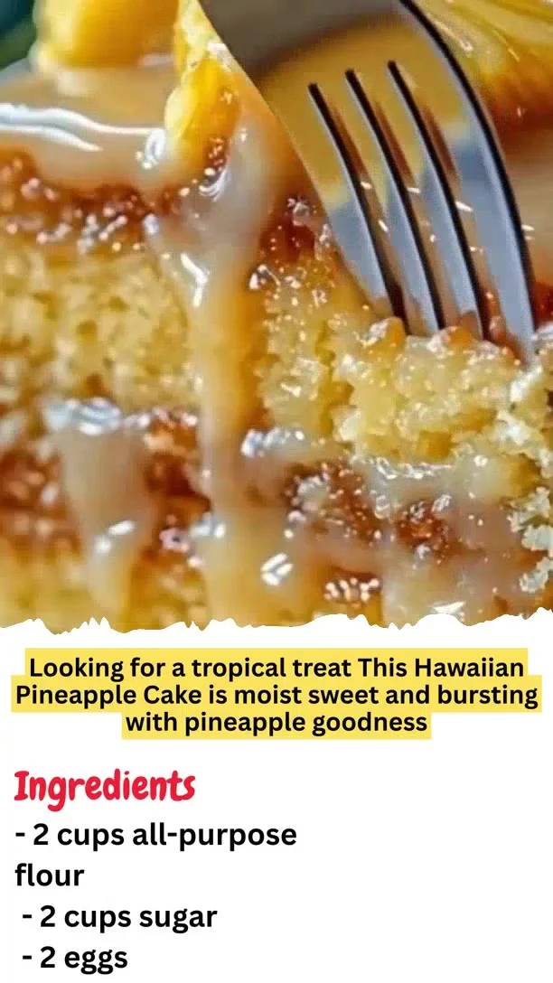 Hawaiian Pineapple Cake is moist sweet and bursting with pineapple goodness