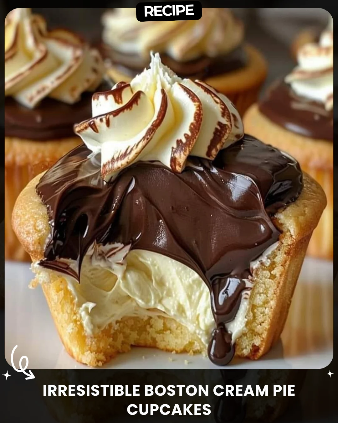 Irresistible Boston Cream Pie Cupcakes