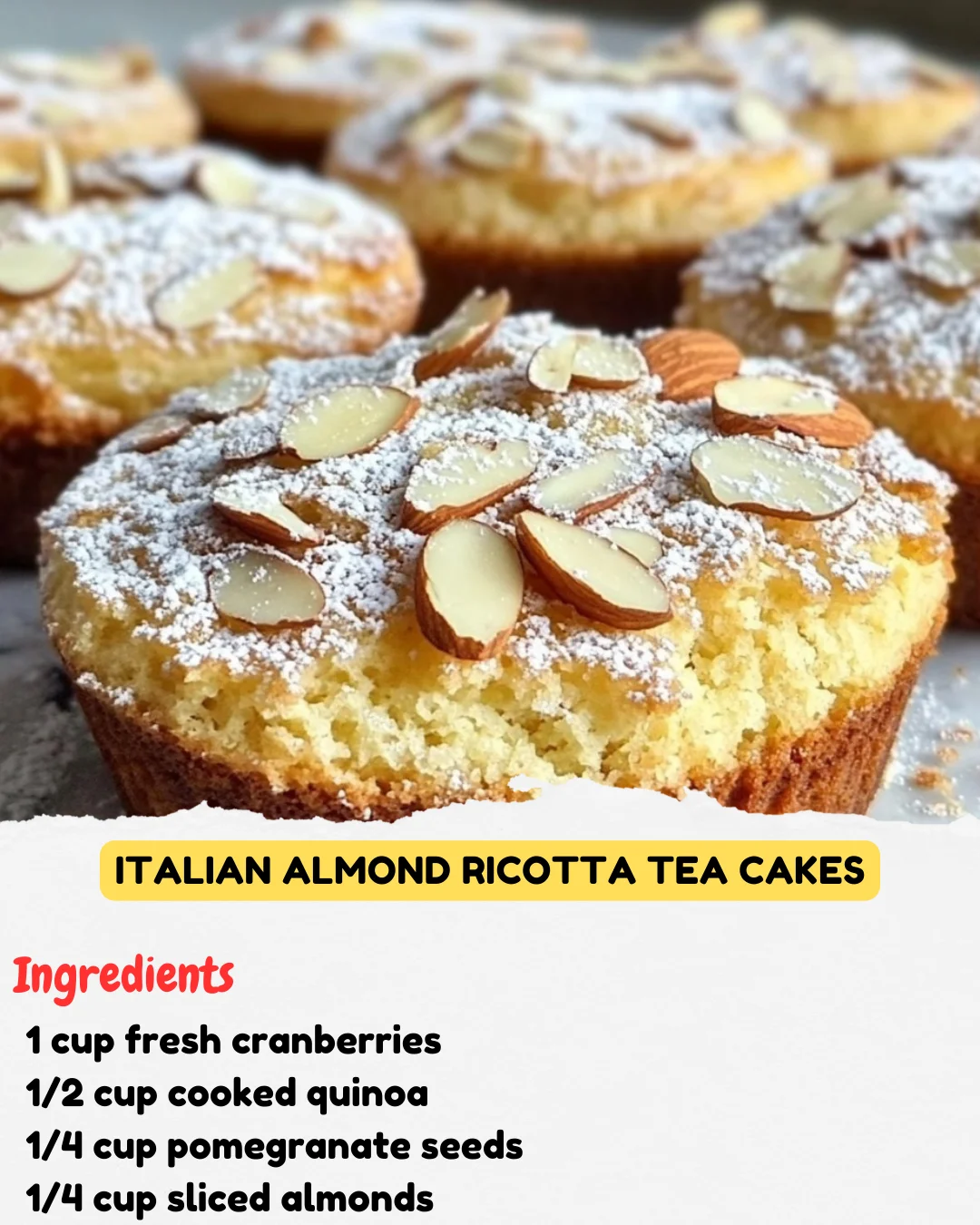 Italian Almond Ricotta Tea Cakes