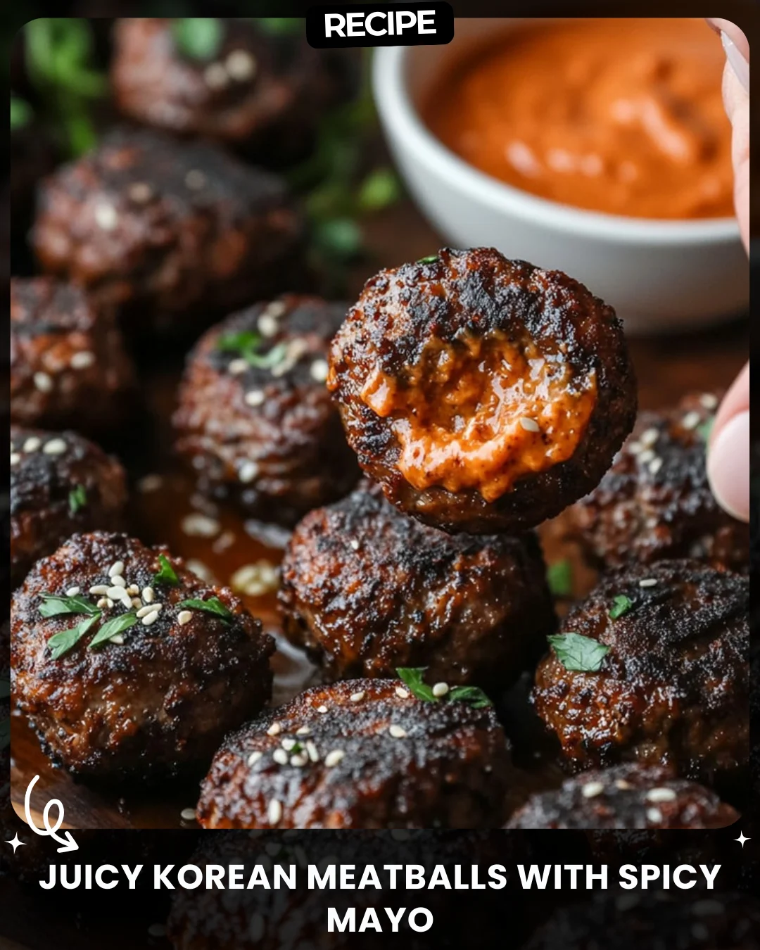 Juicy Korean Meatballs with Spicy Mayo