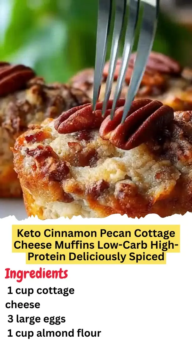 Keto Cinnamon Pecan Cottage Cheese Muffins